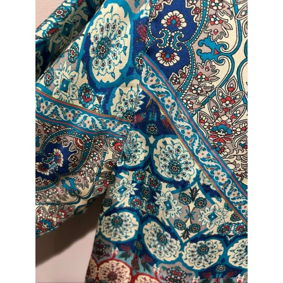 Johnny Was 100% Silk Button Up Top Long Sleeve R - Picture 8 of 13